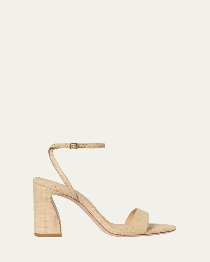 Malia Raffia Curved-Heel Sandals