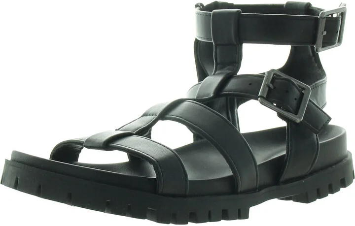 Malissa Womens Strappy Faux Leather Gladiator Sandals