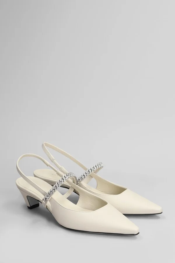 Mallory Pumps In Beige Leather - Image 2