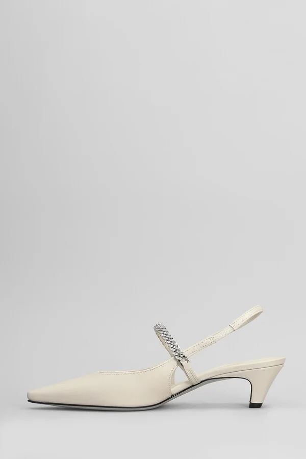 Mallory Pumps In Beige Leather - Image 3