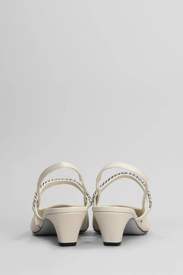 Mallory Pumps In Beige Leather - Image 4
