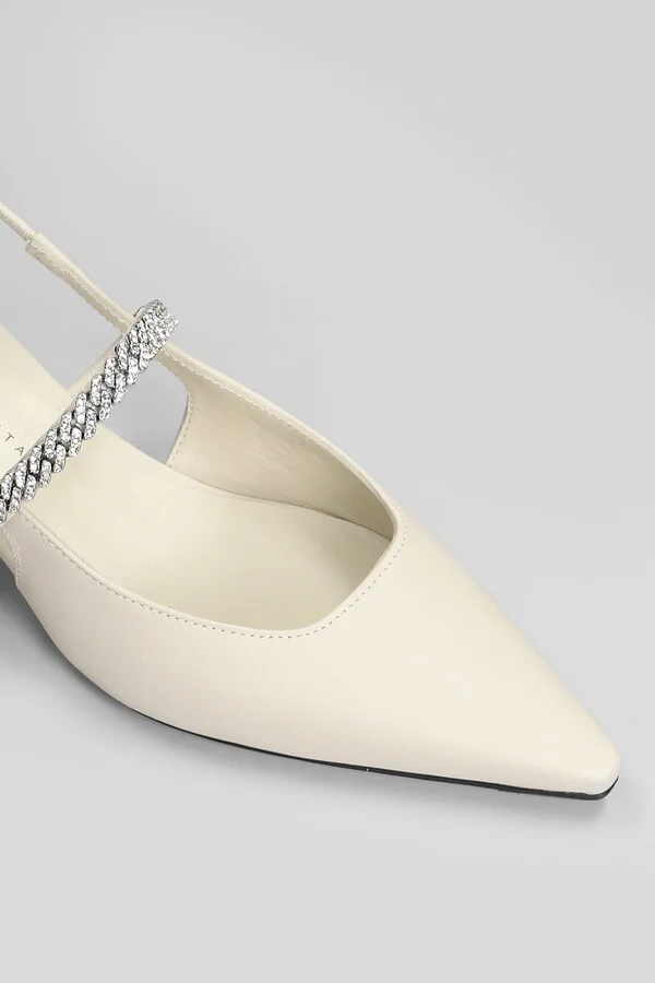 Mallory Pumps In Beige Leather - Image 5