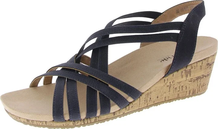 Mallory Womens Wedges Slip On Strappy Sandals