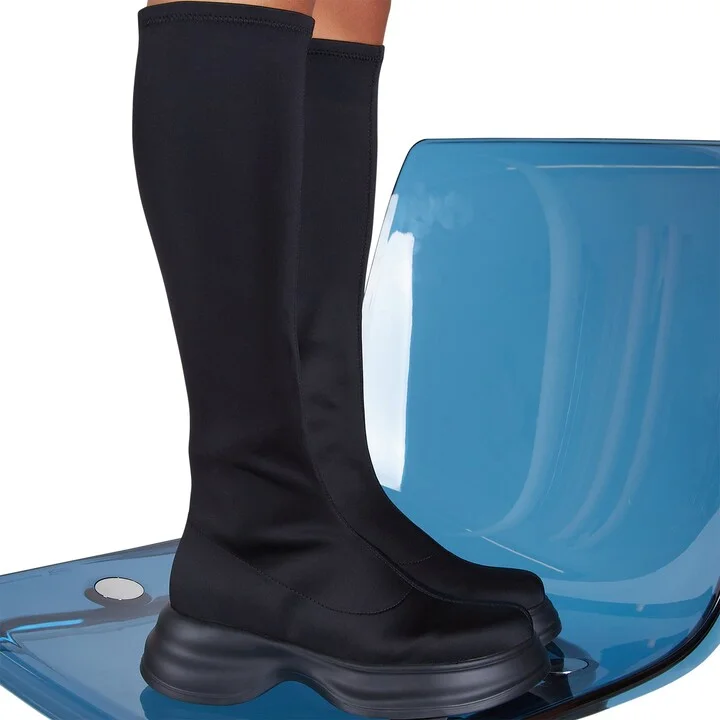 Malmo Stretch Knee High Boot-Black - Image 2