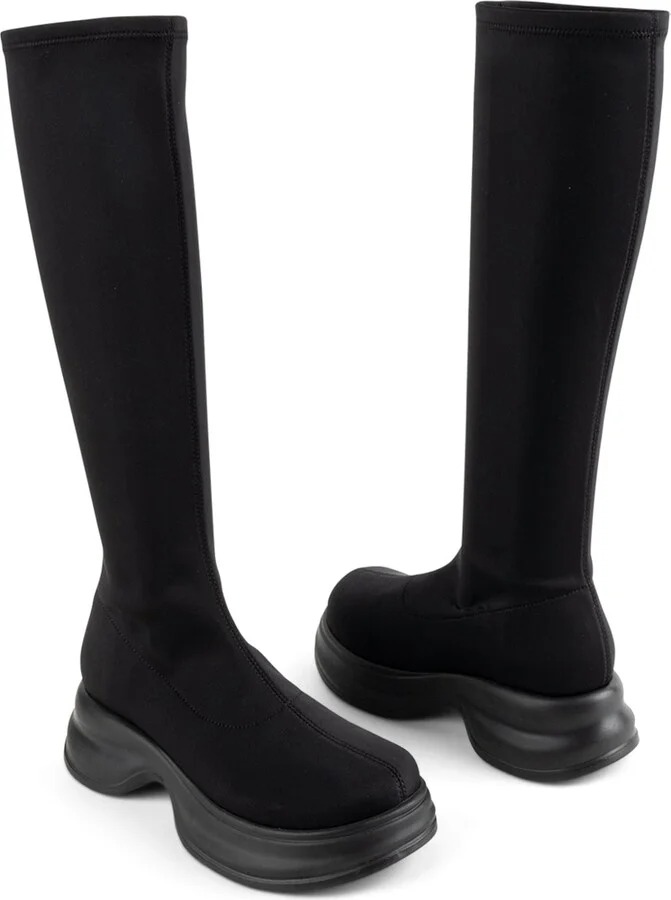 Malmo Stretch Knee High Boot-Black