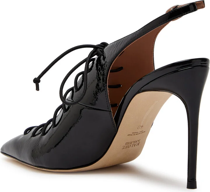 Malone Souliers Alia 90 Patent Leather Slingback Pumps - Image 2
