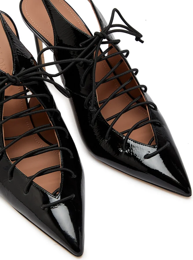 Malone Souliers Alia 90 Patent Leather Slingback Pumps - Image 3