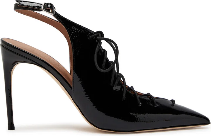 Malone Souliers Alia 90 Patent Leather Slingback Pumps