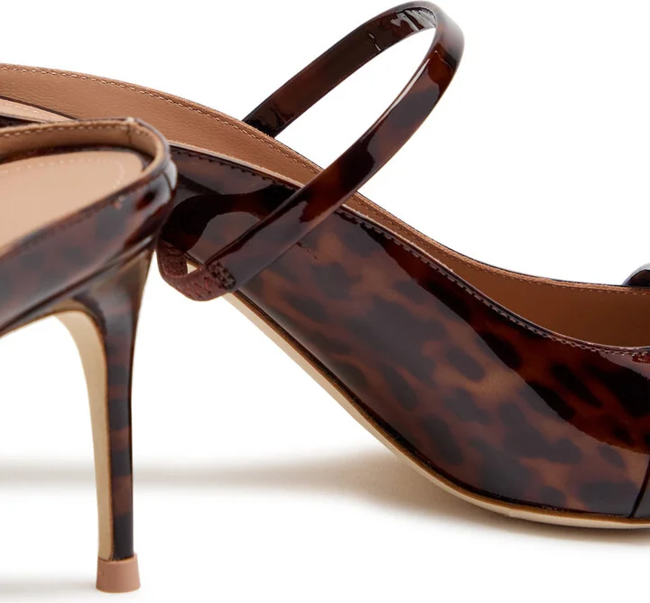Malone Souliers Aurora 70 Leopard-print Patent Leather Mules - Image 4