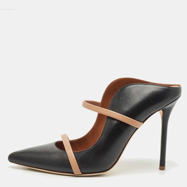 Malone Souliers Black/Beige Leather Maureen Pumps Size 38