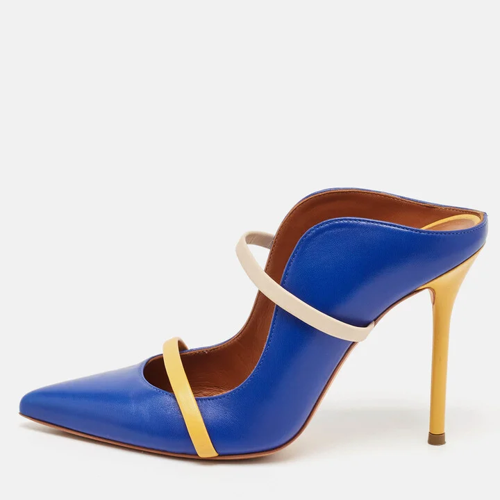 Malone Souliers Blue Leather Maureen Sandals Size 38