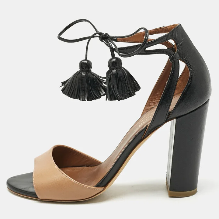 Malone Souliers Brown/Black Leather Gladys Sandals Size 37
