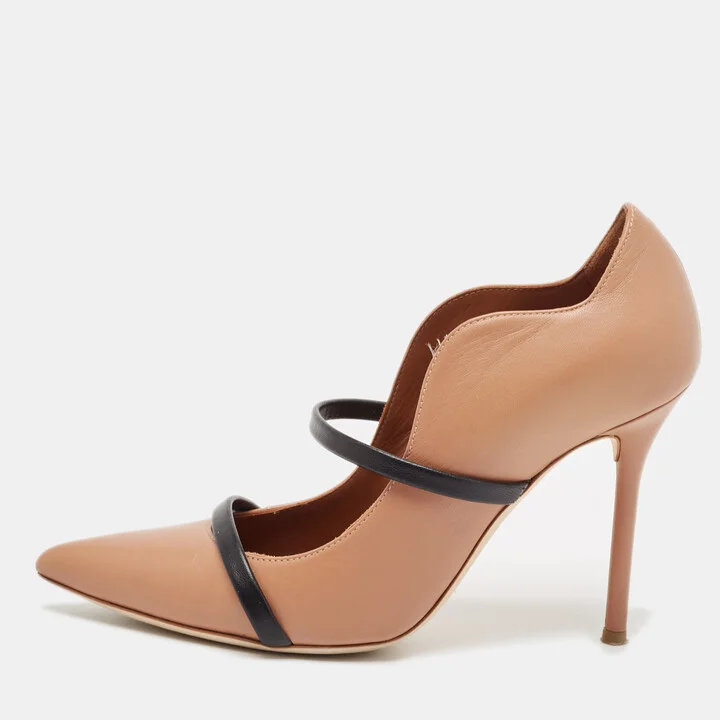 Malone Souliers Brown/Black Leather Maureen Pumps Size 37.5