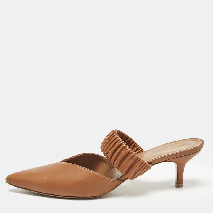 Malone Souliers Brown Leather Matilda Mules Size 40.5