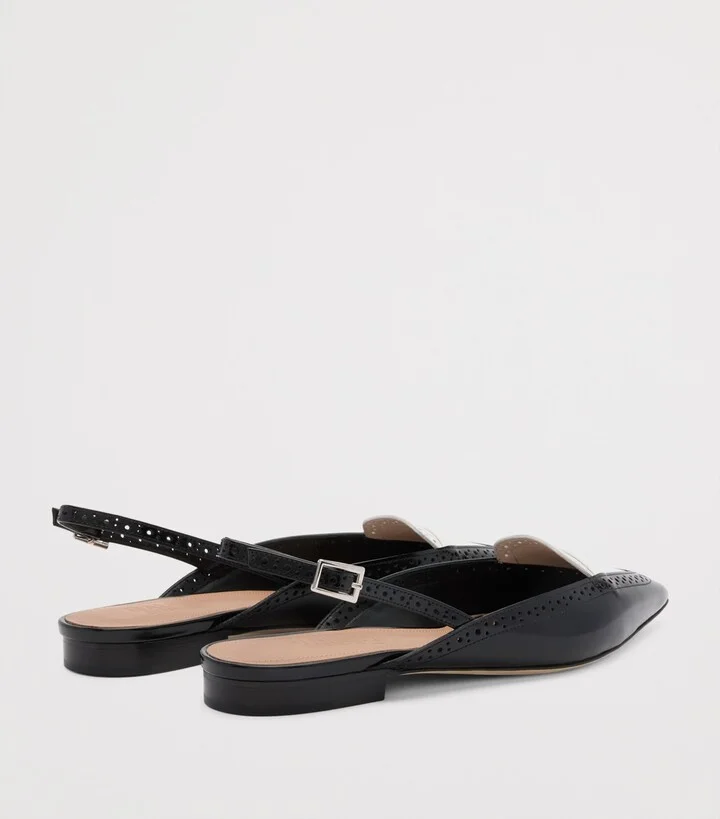 Malone Souliers Brushed Leather Laurie Slingback Flats - Image 4