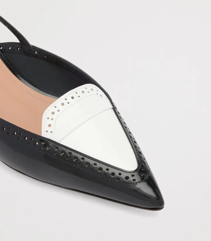 Malone Souliers Brushed Leather Laurie Slingback Flats - Image 5