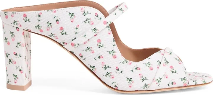 Malone Souliers Canvas Floral Norah Heeled Sandals 70