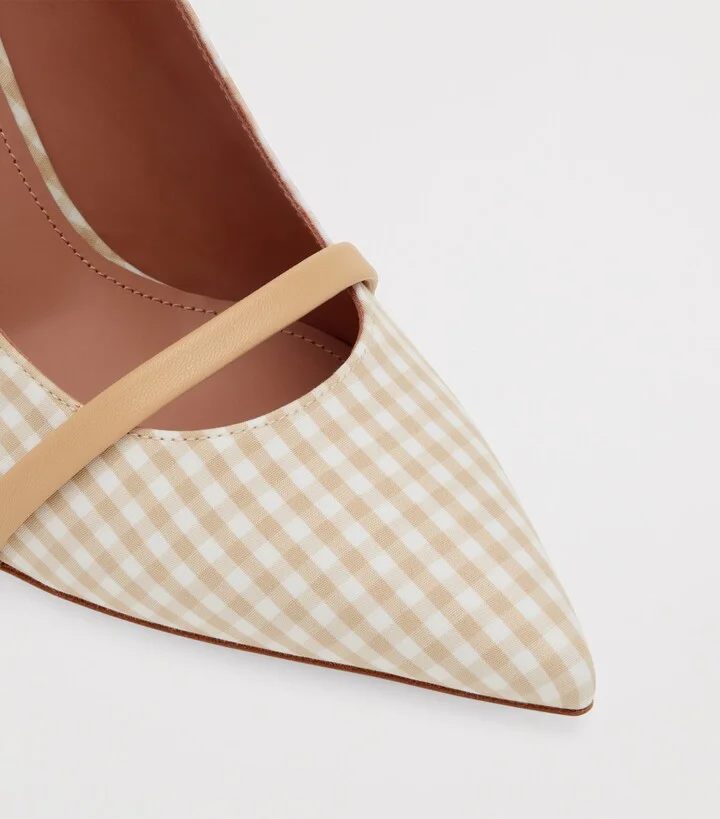 Malone Souliers Cotton Gingham Maureen Mules 70 - Image 5