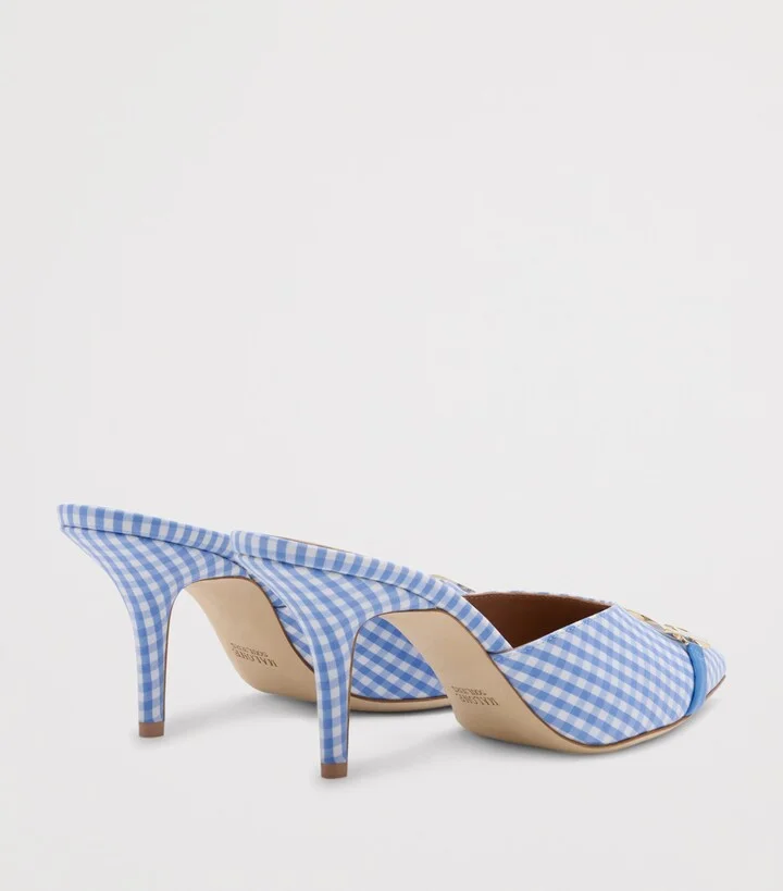 Malone Souliers Cotton Gingham Missy Mules 70 - Image 4