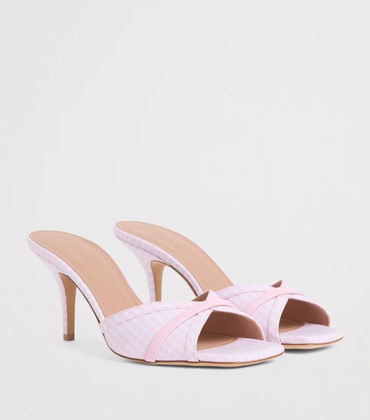Malone Souliers Cotton-Leather Perla Heeled Sandals 70 - Image 3