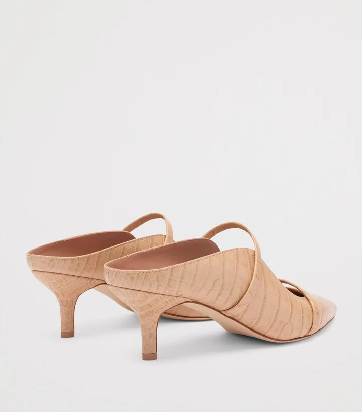 Malone Souliers Croc-Embossed Leather Maureen Heeled Mules 45 - Image 4