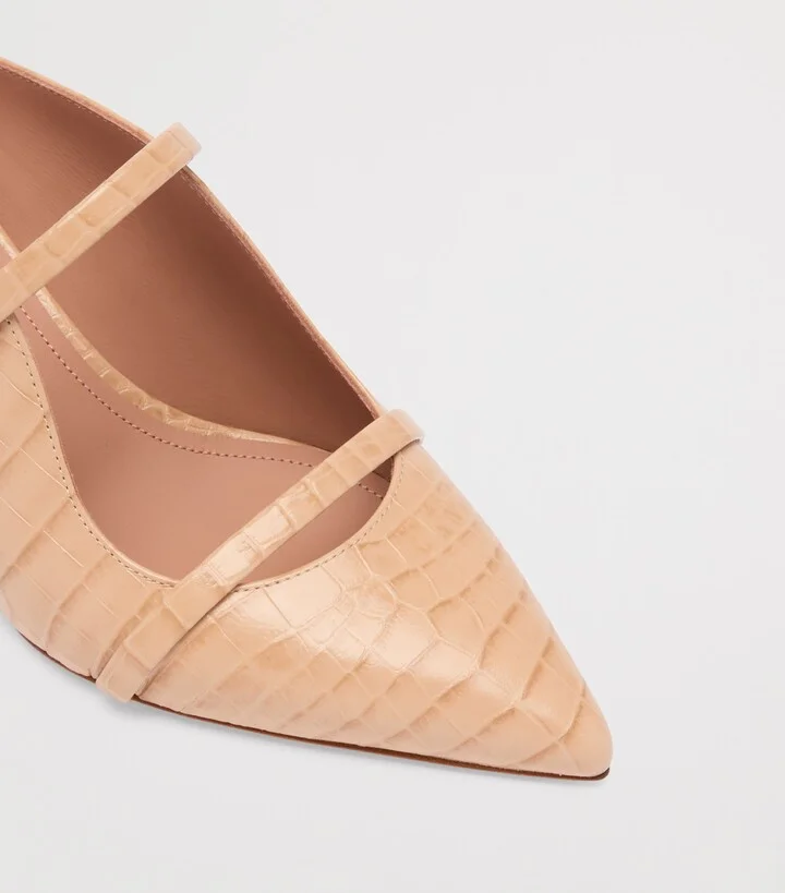 Malone Souliers Croc-Embossed Leather Maureen Heeled Mules 45 - Image 5