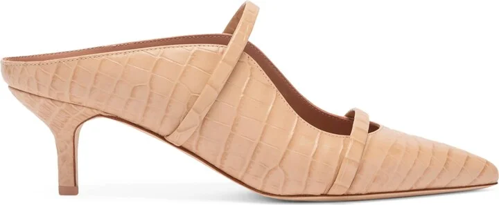 Malone Souliers Croc-Embossed Leather Maureen Heeled Mules 45