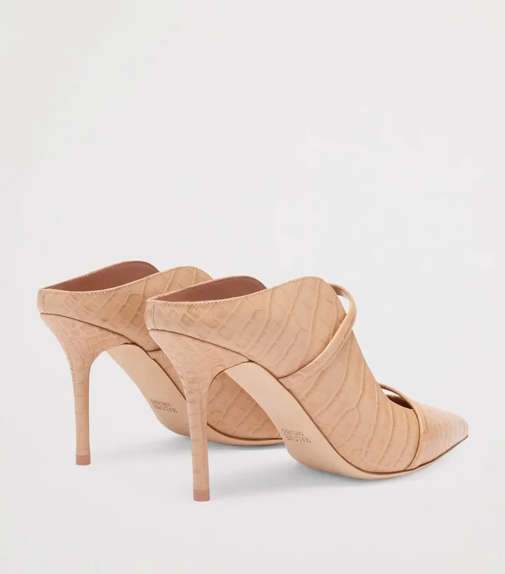 Malone Souliers Croc-Embossed Leather Maureen Heeled Mules 85 - Image 4