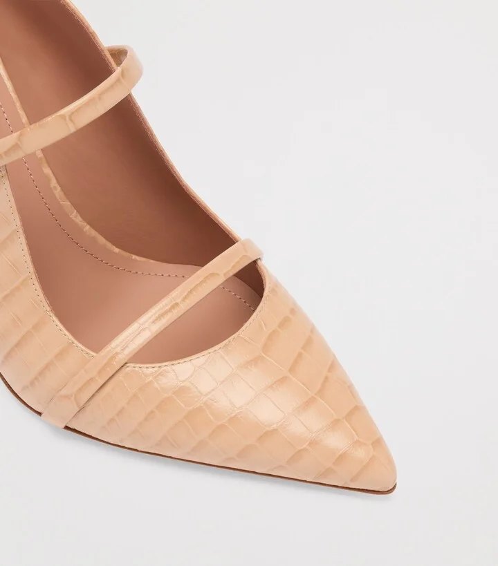 Malone Souliers Croc-Embossed Leather Maureen Heeled Mules 85 - Image 5