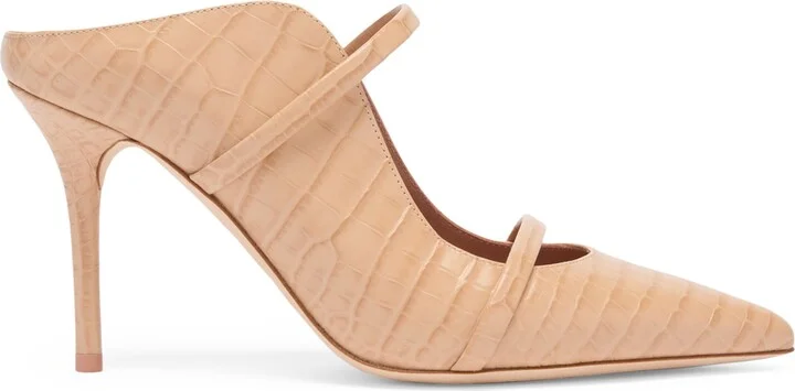 Malone Souliers Croc-Embossed Leather Maureen Heeled Mules 85
