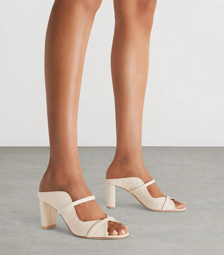 Malone Souliers Croc-Embossed Leather Norah Heeled Sandals 70 - Image 2