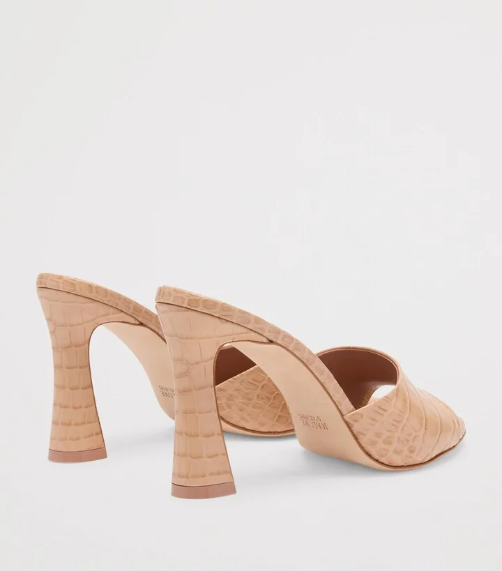 Malone Souliers Croc-Embossed Leather Roxanne Heeled Sandals 90 - Image 4