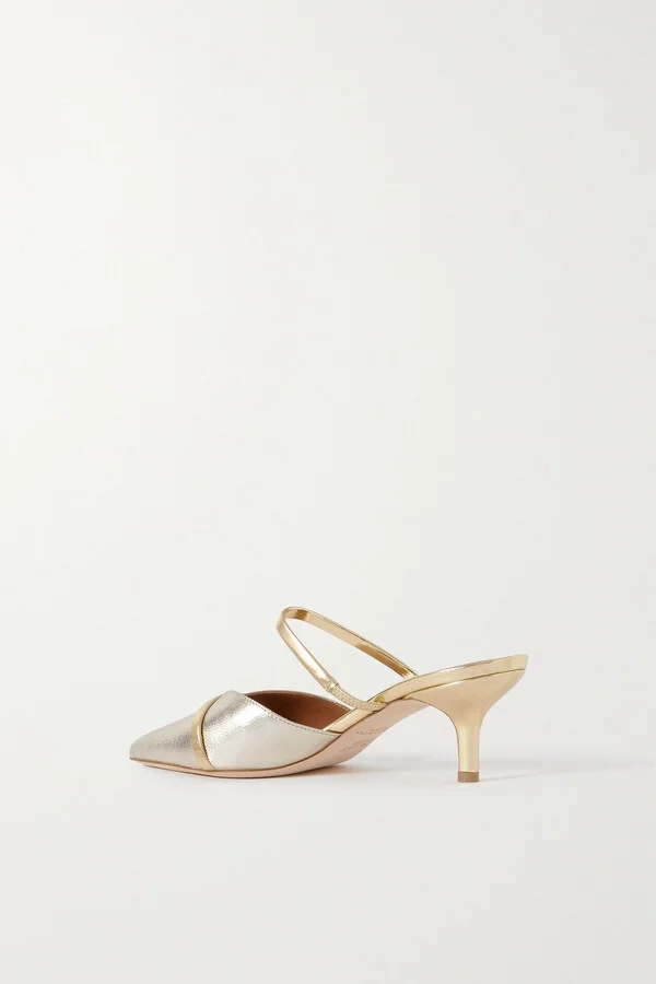 MALONE SOULIERS - Frankie 45 Metallic Leather Pumps - Gold - Image 3