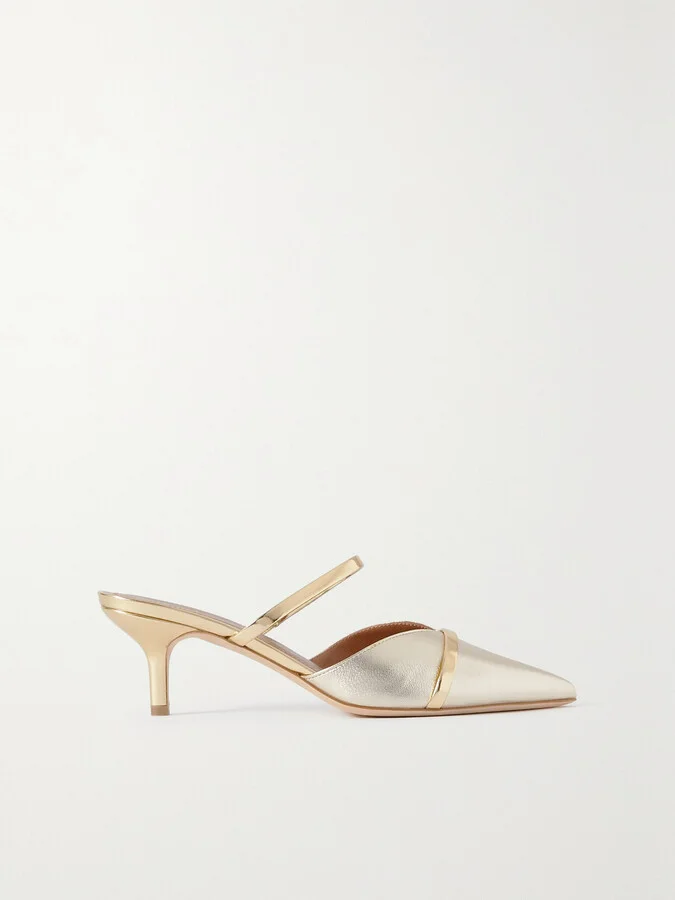 MALONE SOULIERS - Frankie 45 Metallic Leather Pumps - Gold
