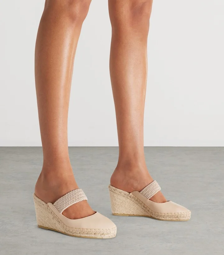 Malone Souliers Leather-Blend Sinea Wedge Sandals - Image 2