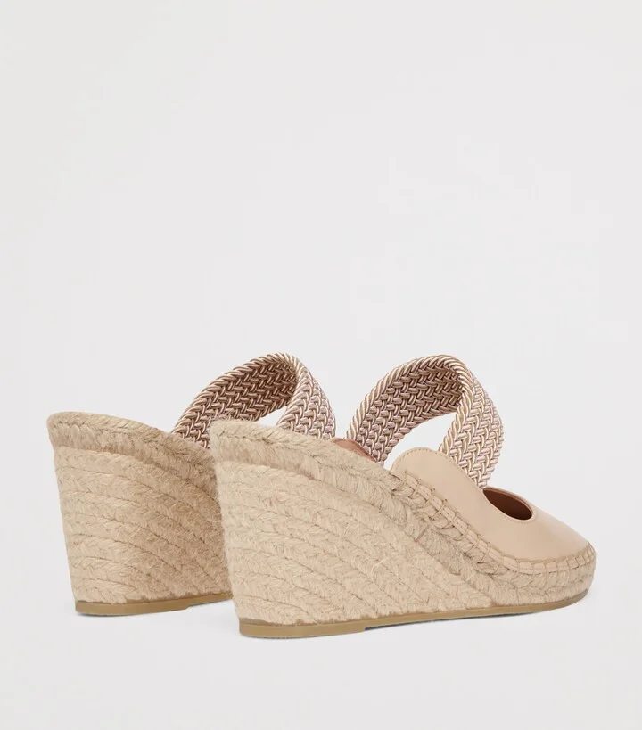 Malone Souliers Leather-Blend Sinea Wedge Sandals - Image 4