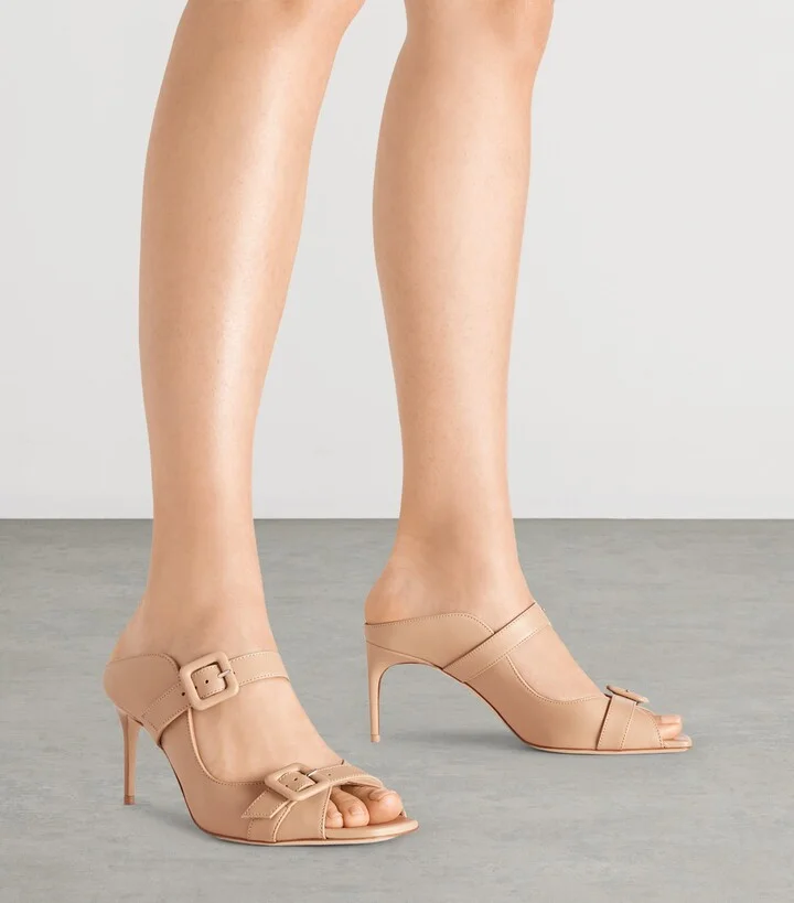 Malone Souliers Leather Isobel Heeled Sandals 70 - Image 2