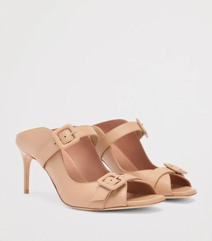 Malone Souliers Leather Isobel Heeled Sandals 70 - Image 3