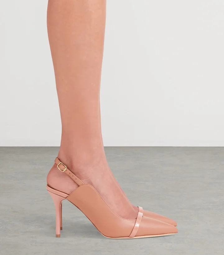 Malone Souliers Leather Marion Slingback Pumps 85 - Image 2