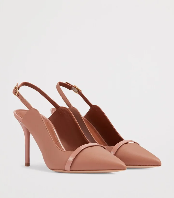Malone Souliers Leather Marion Slingback Pumps 85 - Image 3
