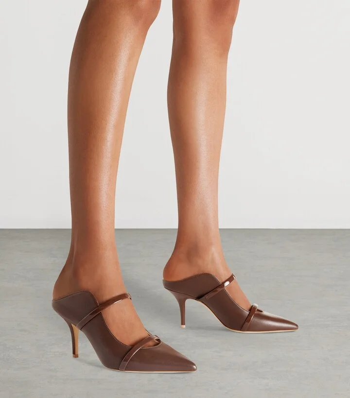 Malone Souliers Leather Maureen Heeled Mules 70 - Image 2