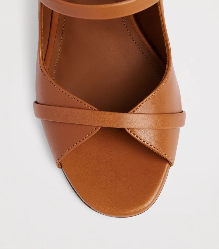 Malone Souliers Leather Norah Heeled Sandals 70 - Image 5