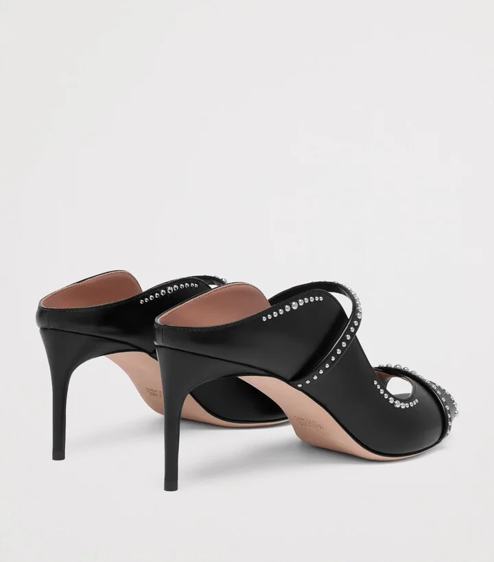 Malone Souliers Leather Studded Noah Heeled Sandals 70 - Image 4