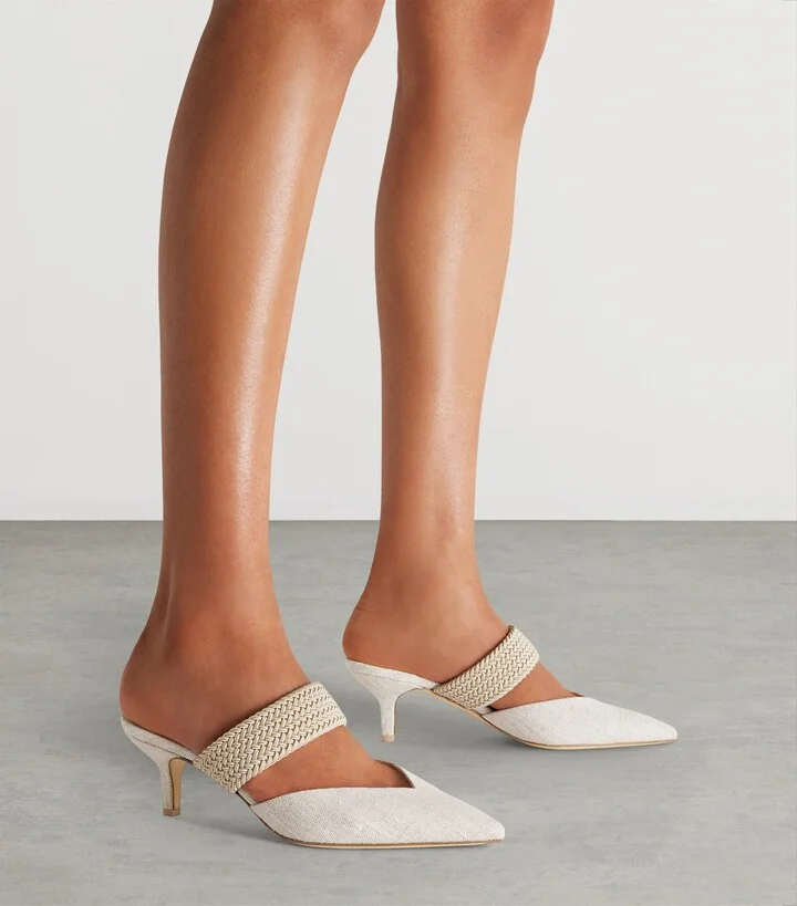 Malone Souliers Linen-Blend Maisie Mules 45 - Image 2