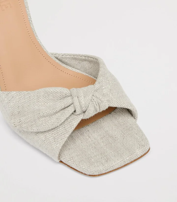 Malone Souliers Linen Vargas Heeled Sandals 70 - Image 5