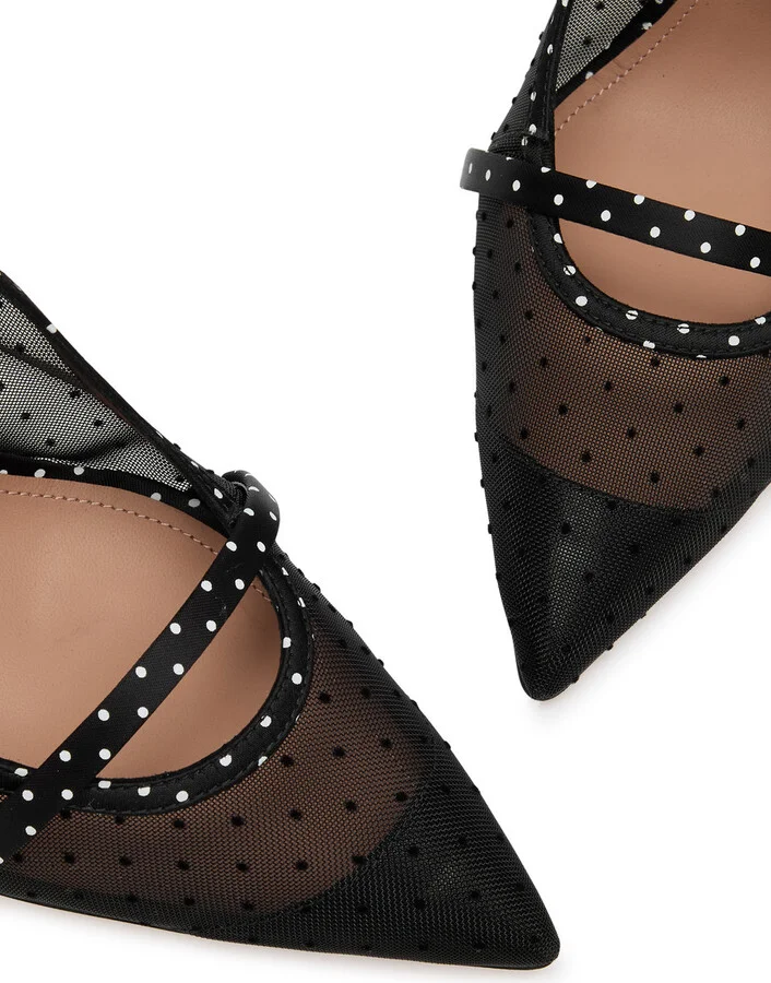 Malone Souliers Maureen 100 Polka-dot Mesh Mules - Image 3