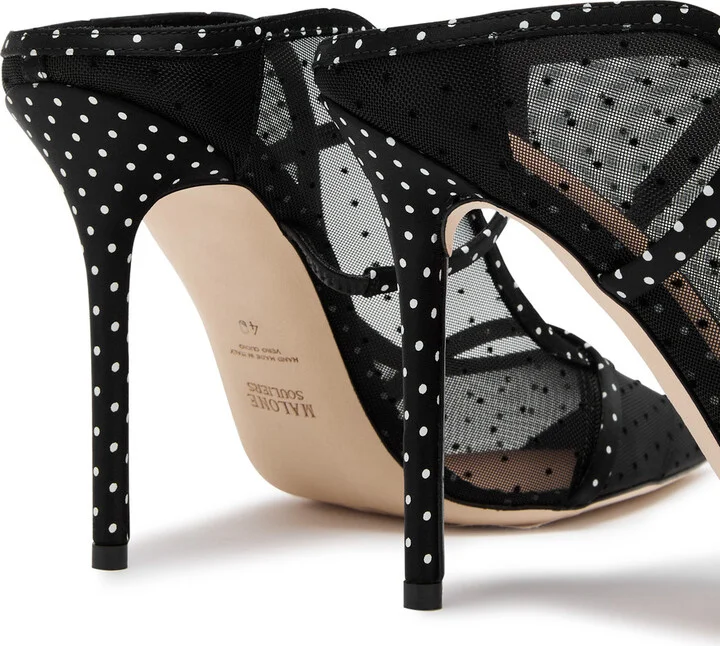 Malone Souliers Maureen 100 Polka-dot Mesh Mules - Image 4