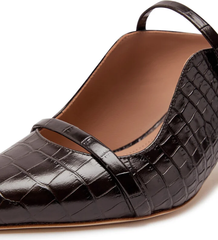 Malone Souliers Maureen 45 Crocodile-effect Leather Mules - Image 4