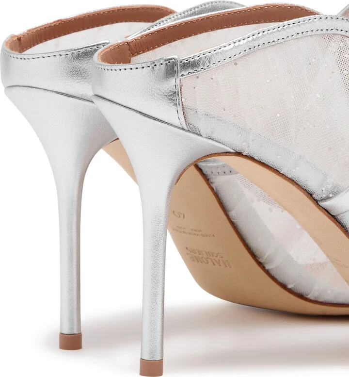Malone Souliers Maureen 85 Embellished Mesh Mules - Image 4