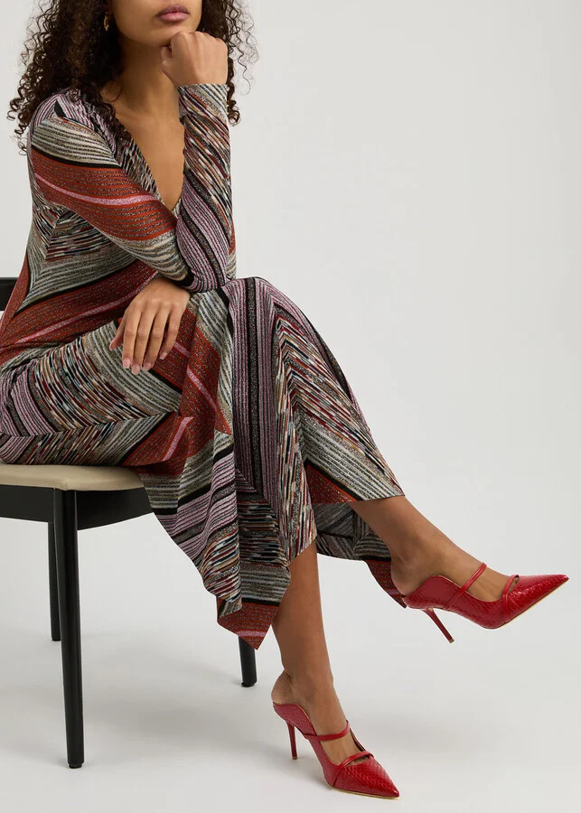 Malone Souliers Maureen 85 Python-effect Leather Mules - Image 5